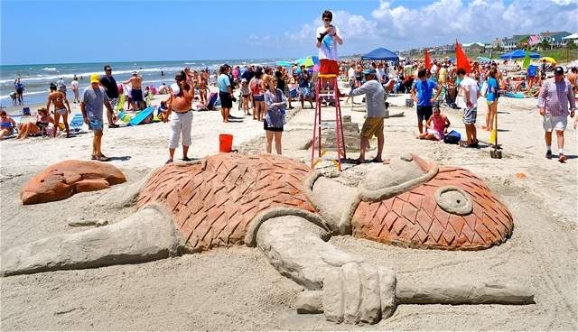 Sand sculpting competition at Isle of Palms